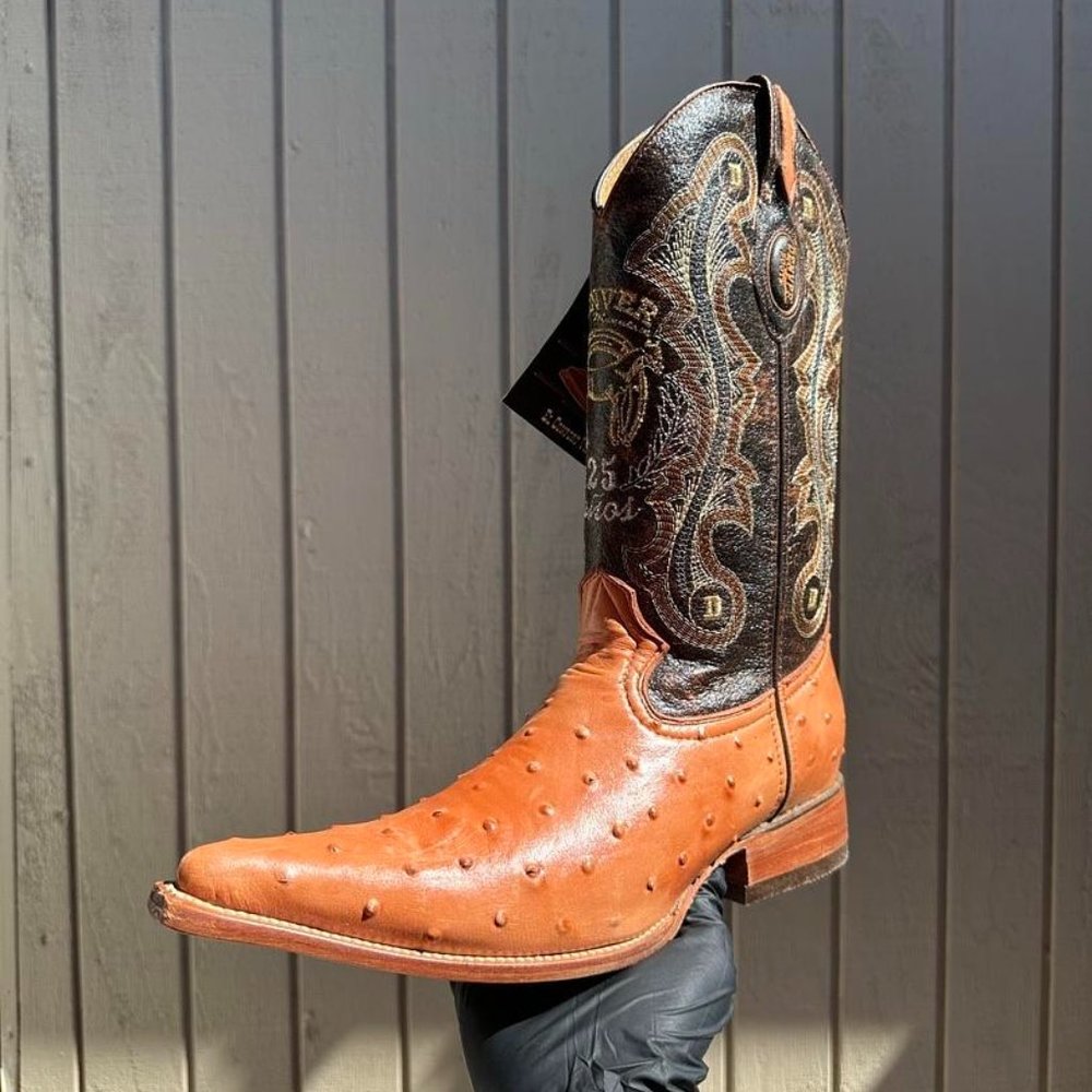 #57 Cognac Ostrich Color Western Boot